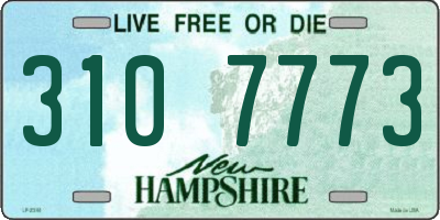 NH license plate 3107773