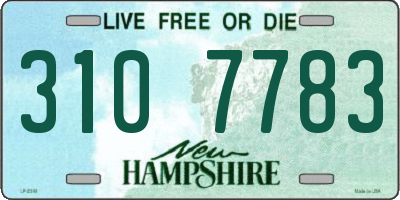 NH license plate 3107783