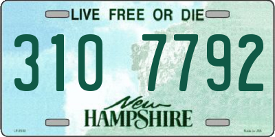 NH license plate 3107792