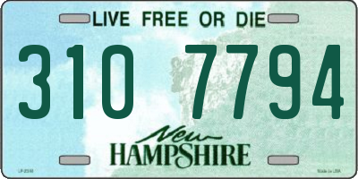 NH license plate 3107794