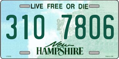NH license plate 3107806