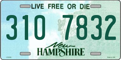 NH license plate 3107832