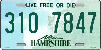 NH license plate 3107847