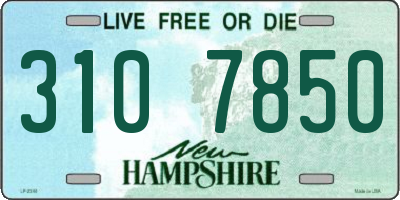NH license plate 3107850