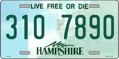 NH license plate 3107890