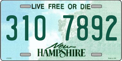 NH license plate 3107892