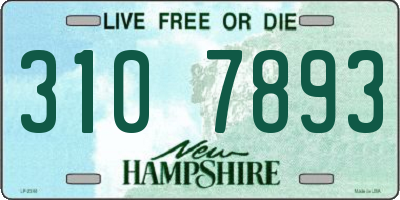 NH license plate 3107893