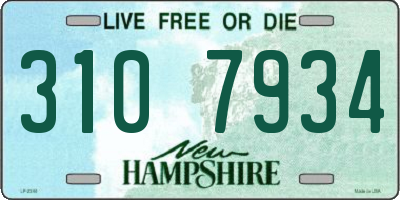 NH license plate 3107934
