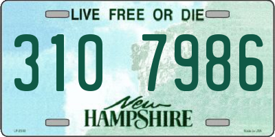 NH license plate 3107986