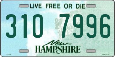 NH license plate 3107996