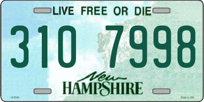 NH license plate 3107998