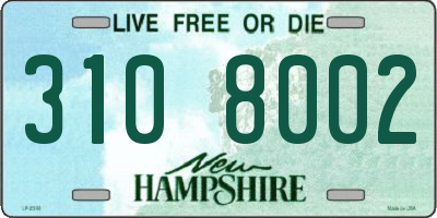 NH license plate 3108002
