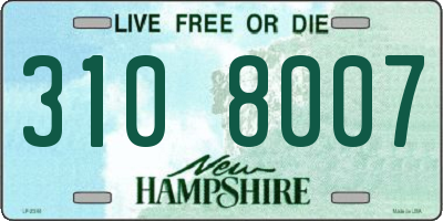 NH license plate 3108007