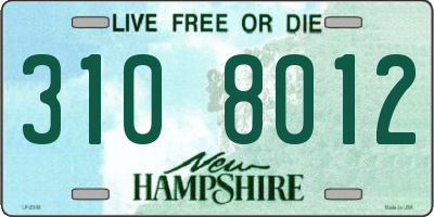 NH license plate 3108012