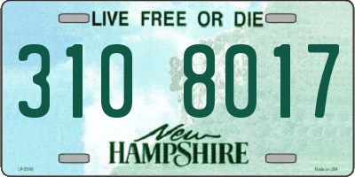 NH license plate 3108017