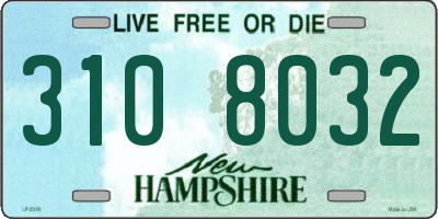 NH license plate 3108032
