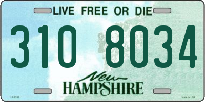 NH license plate 3108034