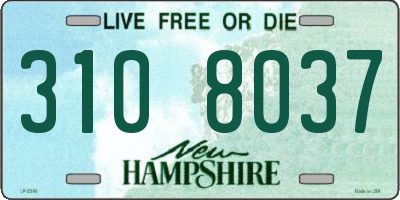 NH license plate 3108037