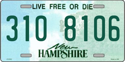 NH license plate 3108106
