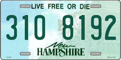 NH license plate 3108192