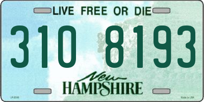 NH license plate 3108193