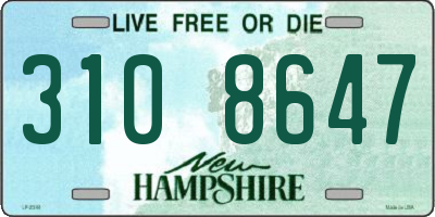 NH license plate 3108647