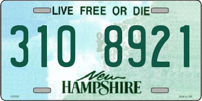 NH license plate 3108921