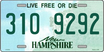 NH license plate 3109292