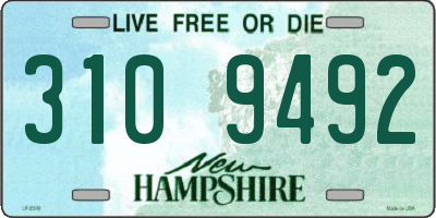 NH license plate 3109492