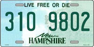 NH license plate 3109802