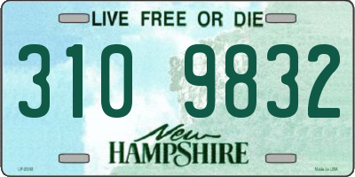 NH license plate 3109832