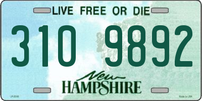 NH license plate 3109892