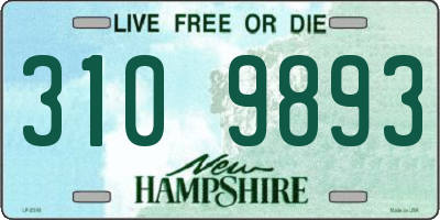 NH license plate 3109893