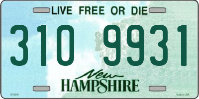 NH license plate 3109931
