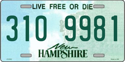 NH license plate 3109981