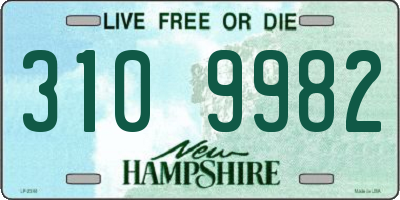 NH license plate 3109982