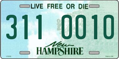 NH license plate 3110010