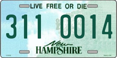 NH license plate 3110014