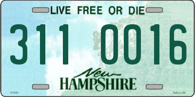 NH license plate 3110016