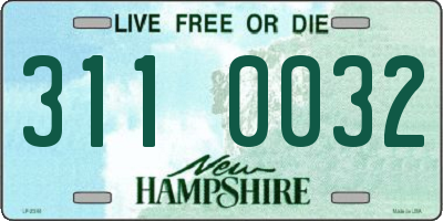 NH license plate 3110032