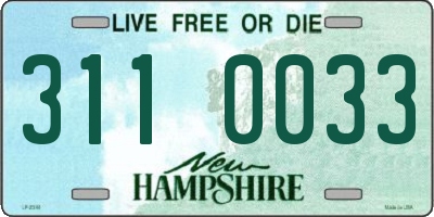 NH license plate 3110033