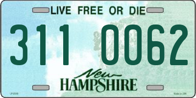 NH license plate 3110062