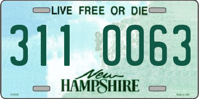 NH license plate 3110063