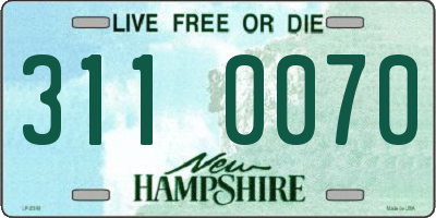 NH license plate 3110070