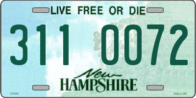NH license plate 3110072