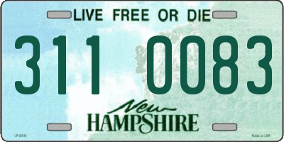 NH license plate 3110083