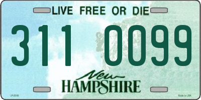 NH license plate 3110099