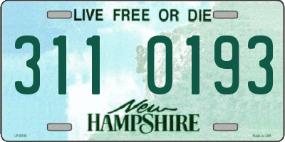 NH license plate 3110193