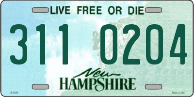 NH license plate 3110204