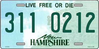 NH license plate 3110212